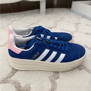 Adidas Women's Gazelle Blue and Pink Sneakers